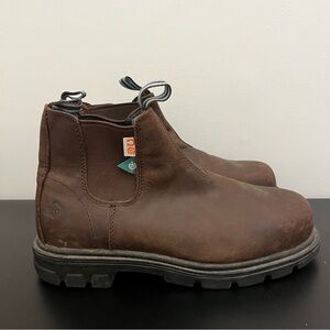 Wolverine Dark Brown Leather Steel Toe Chelsea Work Boots CSA Approved 10W 8.5M
